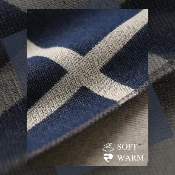 Women Shawl Wraps Soft Acrylic Blend Reversible Plaid Poncho Winter Gear - Picture 5 of 6